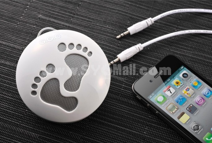 Cute Foot Pattern Mini Portable Multi Card Reader Speaker with FM Radio