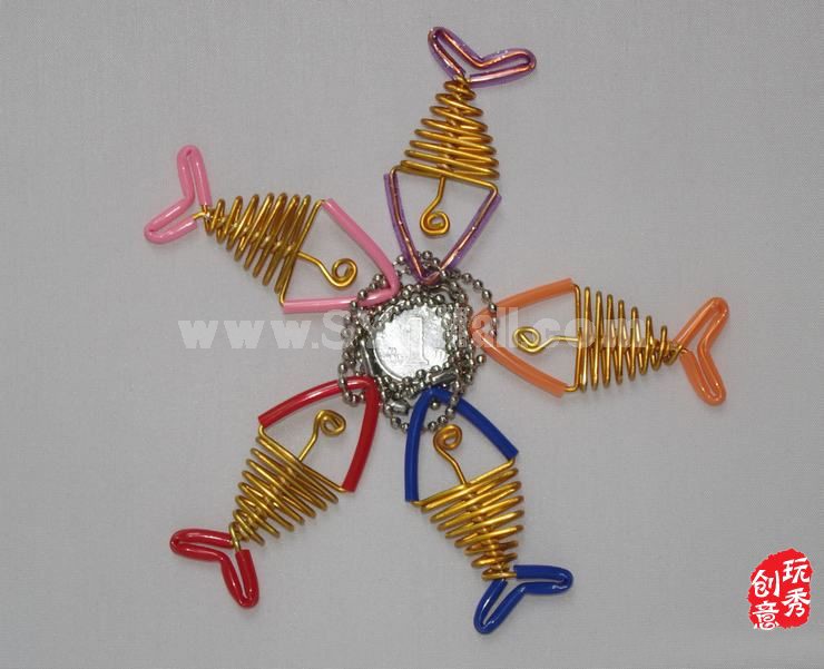 Creative Handwork Metal Decorative Fish Bone Crafts Key Ring