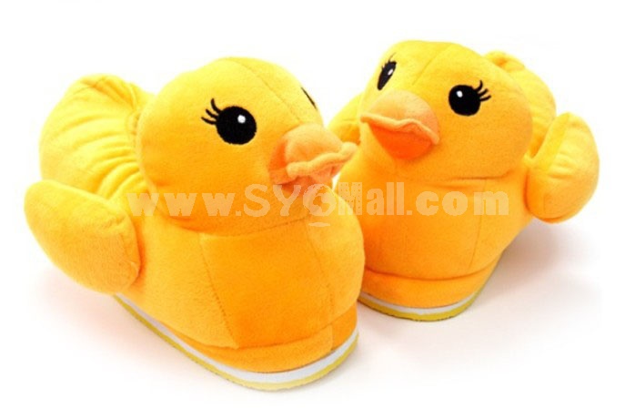 Cute Cartoon Yellow Rubber Duck Style High-top Thickened Warm Cotton Slipper