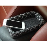 Wholesale - Non-Slip PU Checkered Leather Storage Container, with Plush lining - Great for Car/Office/Home