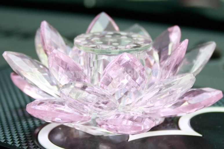 Car Accessories Décor Crystal Lotus Pattern Perfume Bottle Artware 