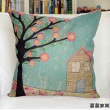Wholesale - Decorative Printed Morden Stylish Tree Pattern Throw Pillow