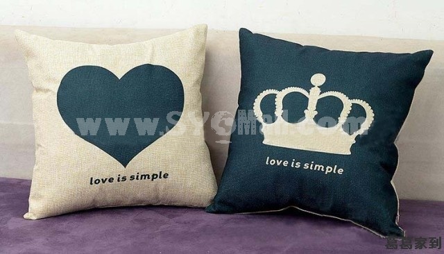 Decorative Printed Morden Stylish Style Heart/Crown Throw Pillow
