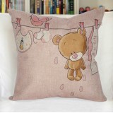Wholesale - Decorative Printed Morden Stylish Pink Bear Style Throw Pillow