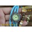 Retro Style Women's Hand Knitting Alloy Quartz Movement Glass Round Fashion Watch with Heart Pendant (More Colors)