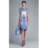 Wholesale - Printed Short Sleeve Lady Dress Evening Dress KC 106
