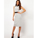 Wholesale - KM Elegant Polo Neck Lace Slim Dress Evening Dress KL433