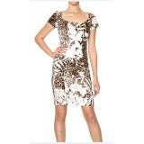 Wholesale - Round Neck Sleeveless Leopard Print Dress Evening Dress 6292