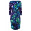 2013 New Arrival Seventh Sleeve Blue Printing Slim Dress Evening Dress CT8398