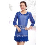 Wholesale - Vintage Style Short Sleeve Lace Slim Dress Evening Dress KC084