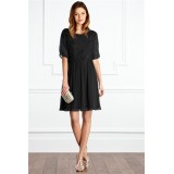 Wholesale - Short Sleeve Flower Decorative Slim Dress Evening Dress KC056