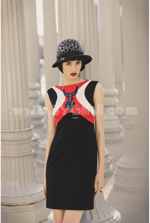 2013 New Arrival Simple Elegant Color Joint Slim Dress Evening Dress AK2050