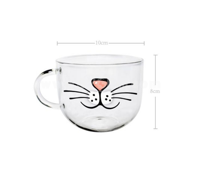 Creative Cat Face Glass Mug