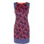2013 New Arrival Vintage London Style Round Neck Flower Painting Joint Slim Dress Evening Dress 5500