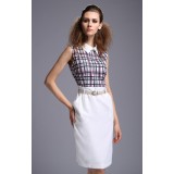 Wholesale - Elegant Joint Style Polo Collar Slim Dress Evenning Dress