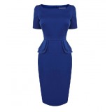 Wholesale - OL Style Solid Color Slim Dress Evenning Dress