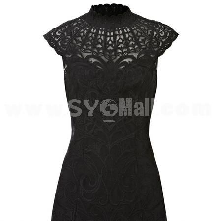 2013 New Arrival Vintage Court Style Elegant Embroidery Slim Dress Evenning Dress DM121