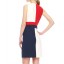 2013 New Arrival Fashion Color Contrast Slim Dress Evening Dress