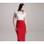 2013 New Arrival Red and White Color Contrast Polo Collar Slim Dress Evening Dress