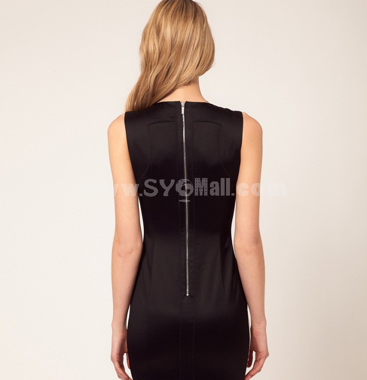 2013 New Arrival Round Neck Sleeveless Extra-size Slim Dress Evening Dress DN228