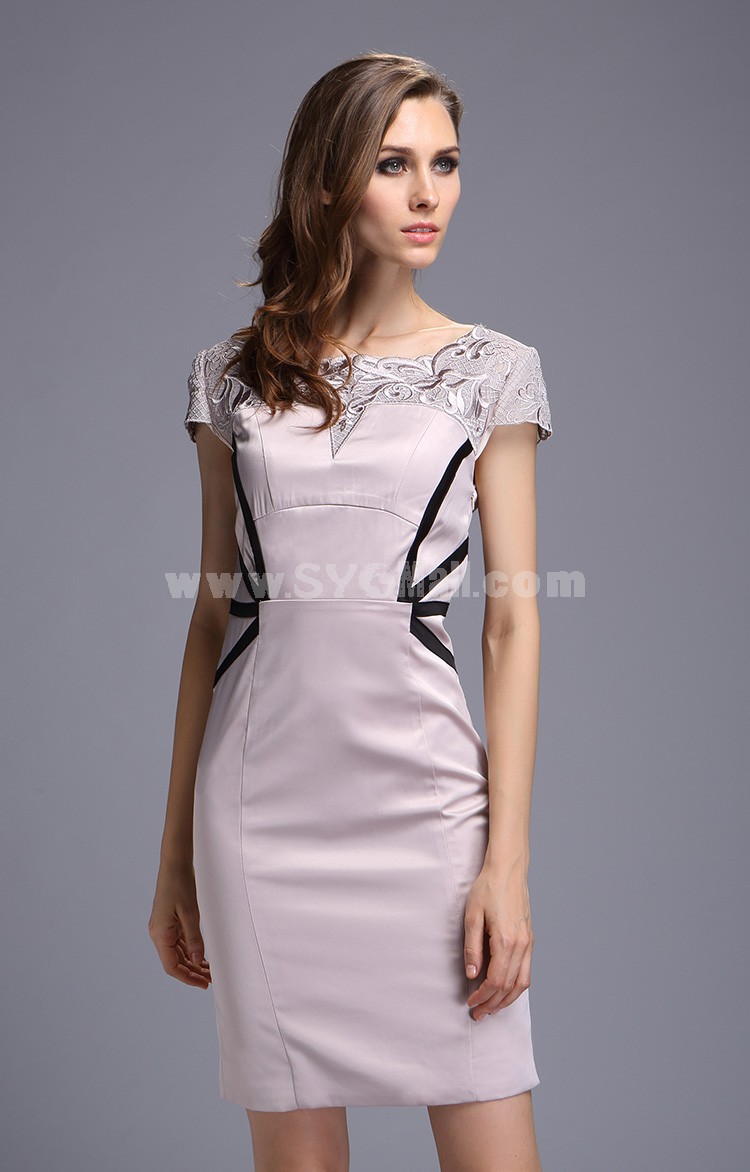 2013 New Arrival Vintage Style Solid Color Lace Lady Slim Dress Evening Dress DQ063