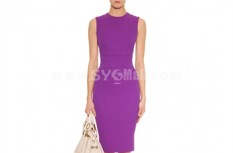 2013 New Arrival OL Style Solid Color Slim Dress Evening Dress