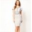 KM 2013 New Arrival Elegant Short Sleeveless Lines Pattern Slim Dress Evening Dress DP086