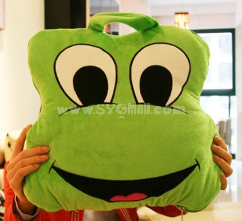 Comfort Multifunction Blanket Pillow 2 in 1 Travel Pillow - Frog