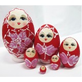 Wholesale - 6pcs Handmade Wooden Russian Nesting Doll Toy Flower Girl