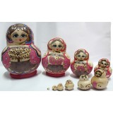 wholesale - 10pcs Handmade Wooden Russian Nesting Doll Toy Belly Girl 