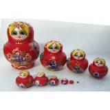 wholesale - 10pcs Handmade Wooden Russian Nesting Doll Toy Slim Belly Girl 