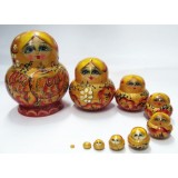 wholesale - 10pcs Handmade Wooden Russian Nesting Doll Toy Colorful Girl