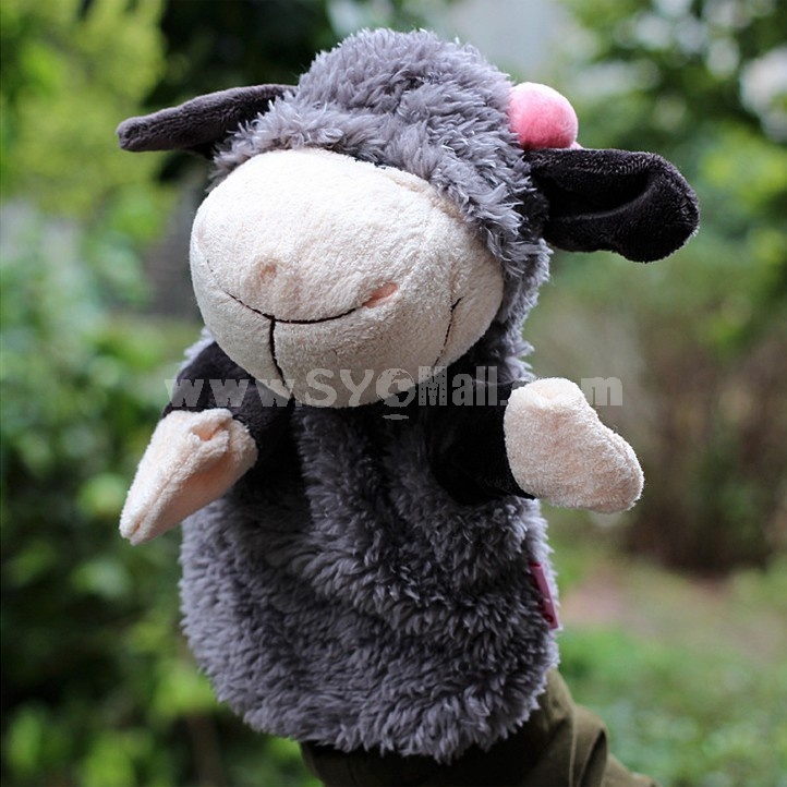 Cute Cartoon Animal Madagascar Serious Hand Puppet Plush Toy - Grey Sheep