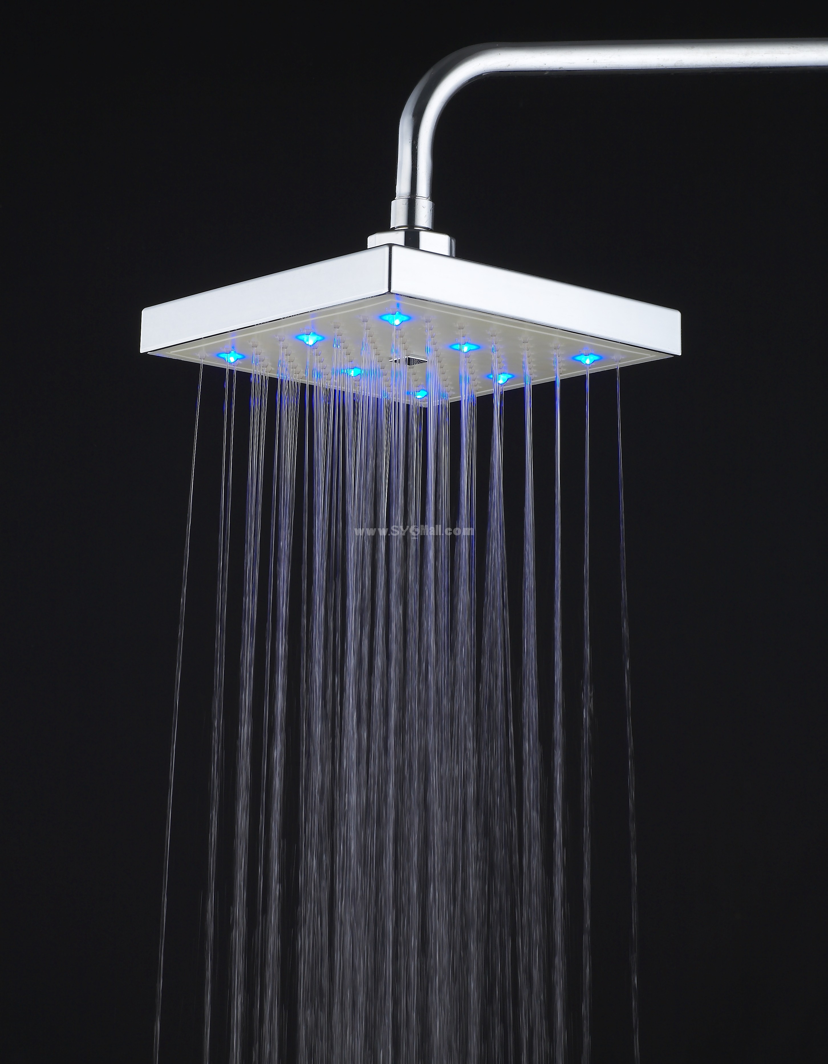 Romantic Bright Color LED Lights Top Spray Shower Bathroom Showerhead HY-3001D (Single Color)