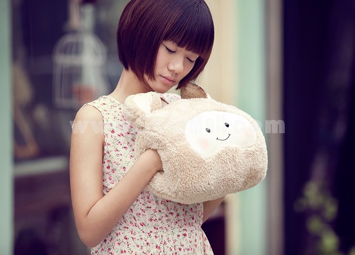27cm/10.6" Cute White Bear Hand Warmer Stuffed Pillow