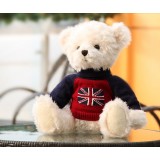 Wholesale - Seating Height Union Jack Bear Plush Toy 35cm/13.8"