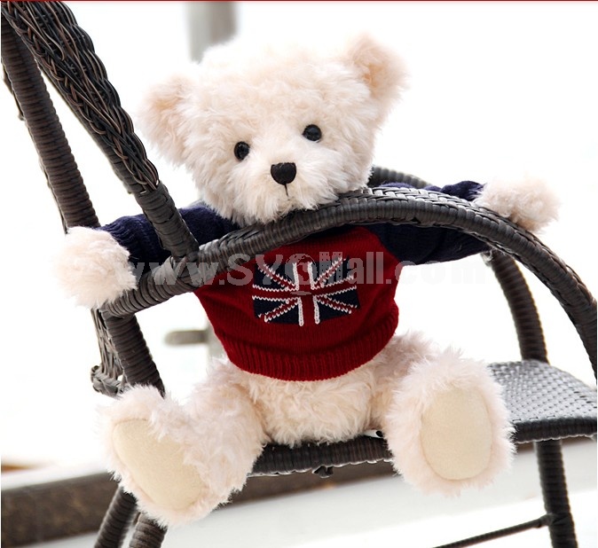 35cm/13.8"Seating Height Union Jack Pattern Bear Plush Toy