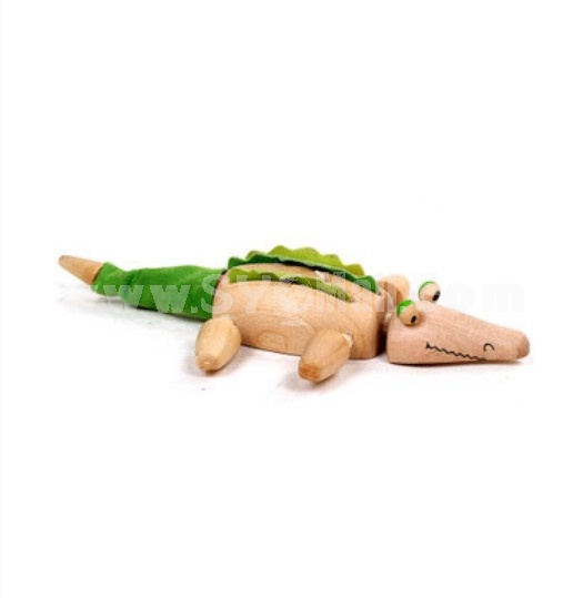 Creative Wooden Puppet Cute Animal Australia Farm Series Healthy Educational Toy - Crocodile