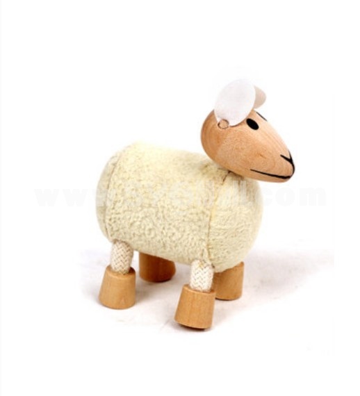 Creative Wooden Puppet Cute Animal Australia Farm Series Healthy Educational Toy - White Antelope