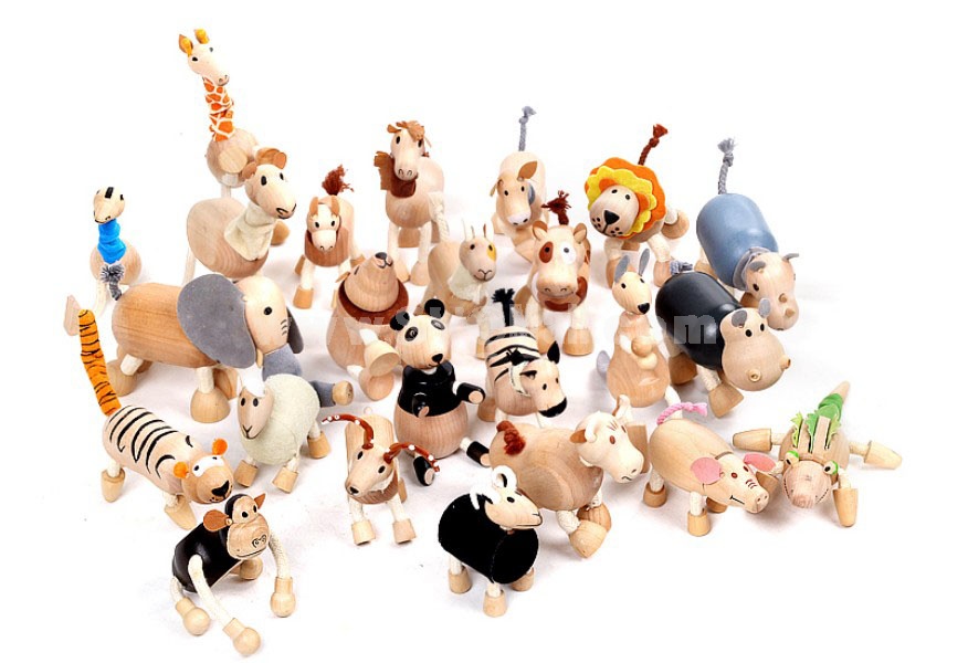 Creative Wooden Puppet Cute Animal Australia Farm Series Healthy Educational Toy - White Antelope