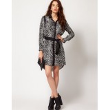 Wholesale - KM  Leopard Print Long Sleeve Dress Evening Dress