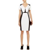 Wholesale - KM Black and White Color Joint V-neck Lady Dress Evening Dress DR002