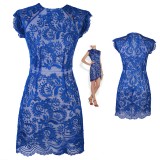 Wholesale - KM Lace embroidery High Neck Dress Evening Dress