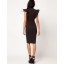 KM Falbala V-neck Black Dress Evening Dress