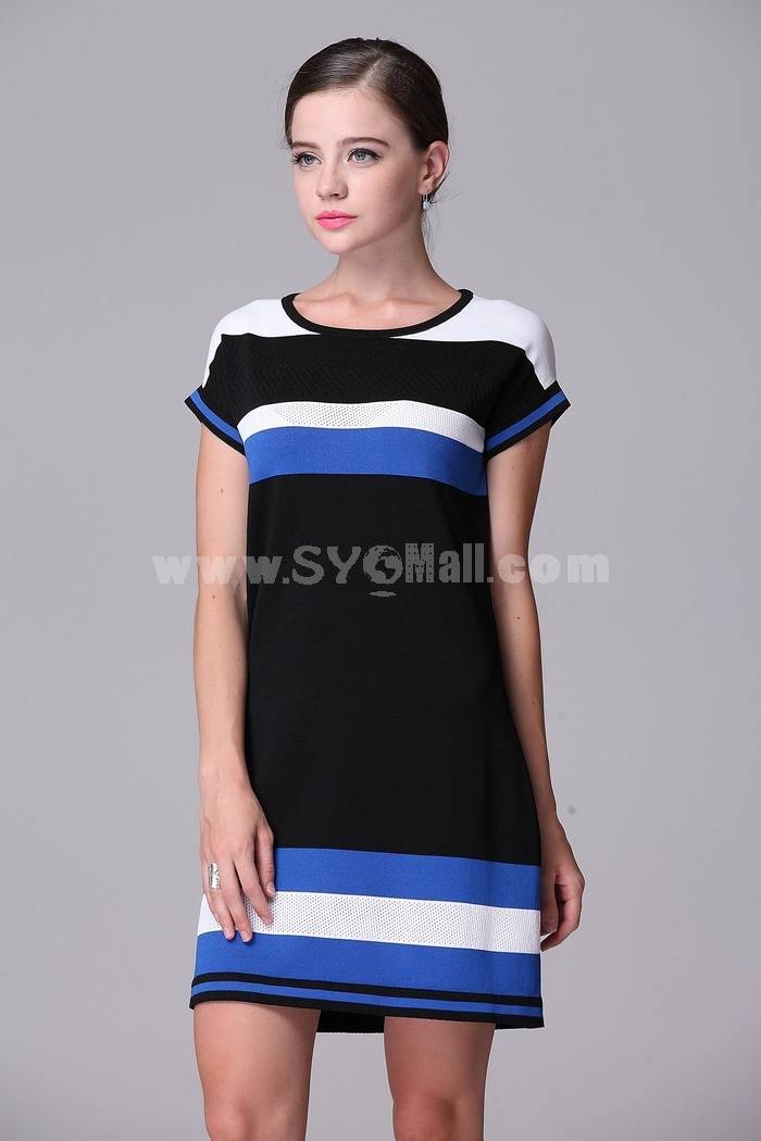 AS New Arrival Color Contrast Knitting Dress Evening Dress ML13714