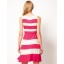 Colorful Stripes Slim Dress Evening Dress 3820
