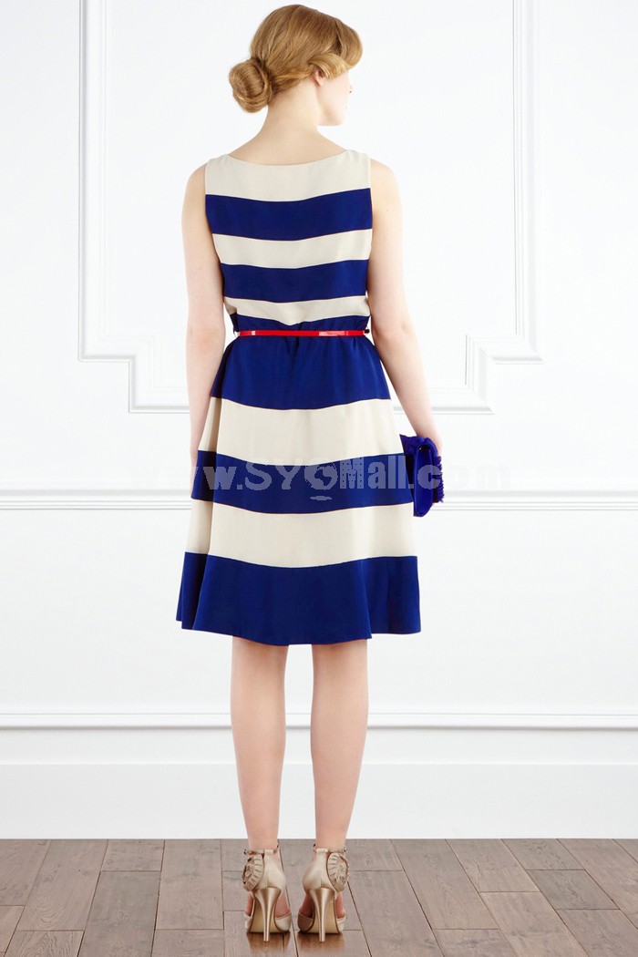 Colorful Stripes Slim Dress Evening Dress 3820
