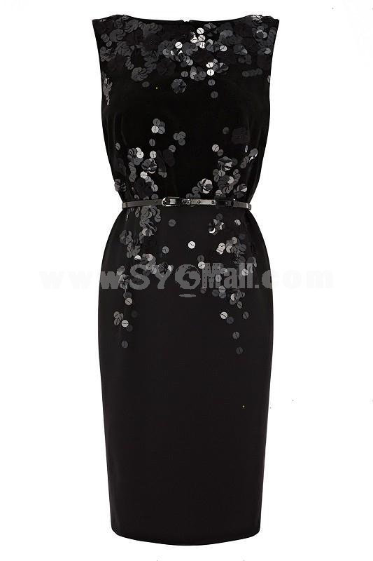 COAST New Arrival Elegant Black Sequins Decoration Dress Evening Dress