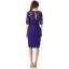 2013 New Arrival Blue Color Lace Embroidery Slim Dress Evening Dress