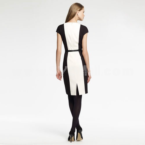 COAST-ES White and Black Color Joint Lady Dress Evening Dress AK021